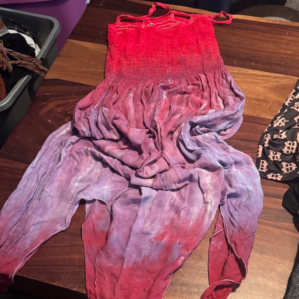Vibrant Red and Purple Women's dress